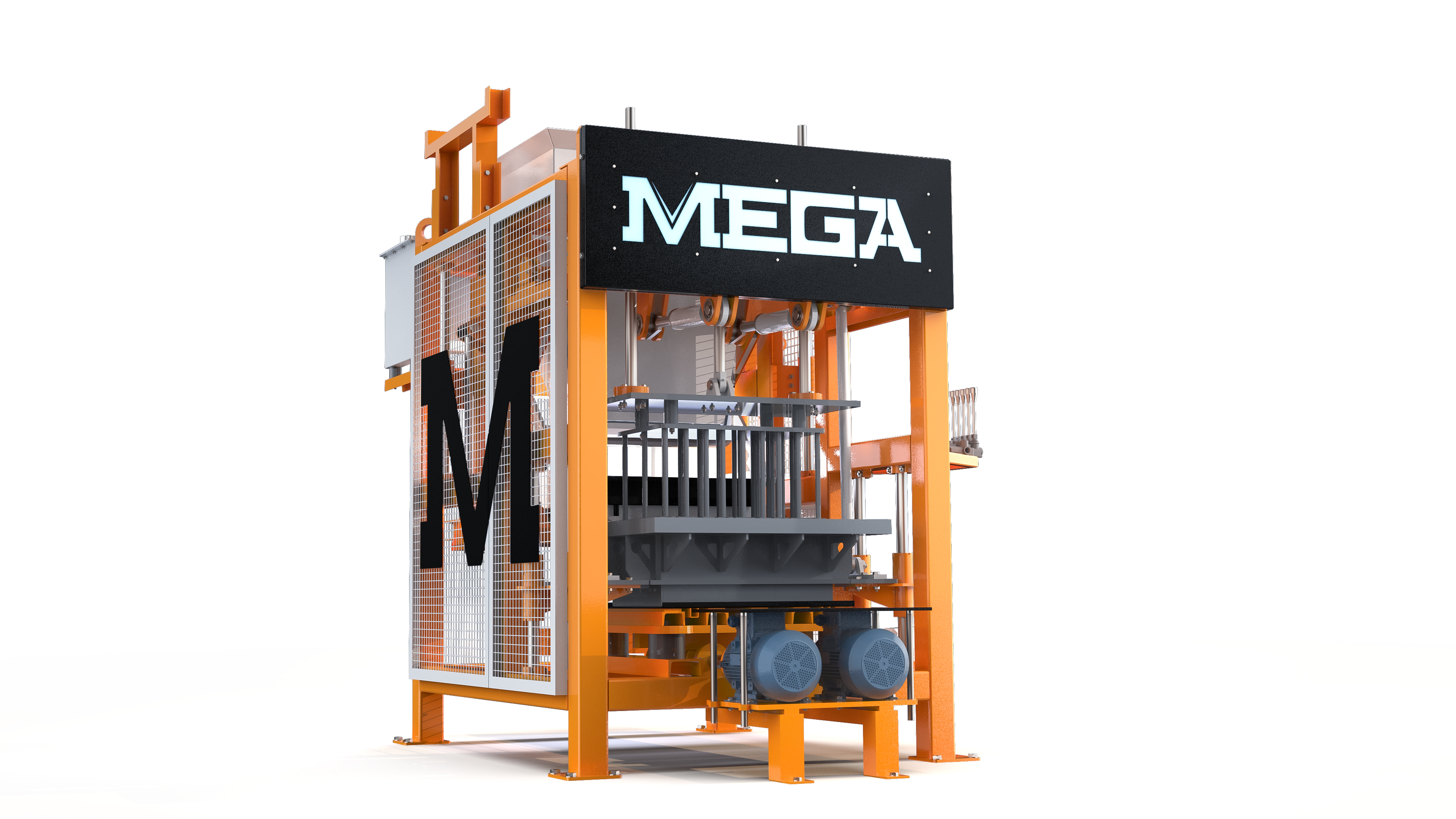 MEGA MPR 3.1 semi-automatic concrete block machine side view