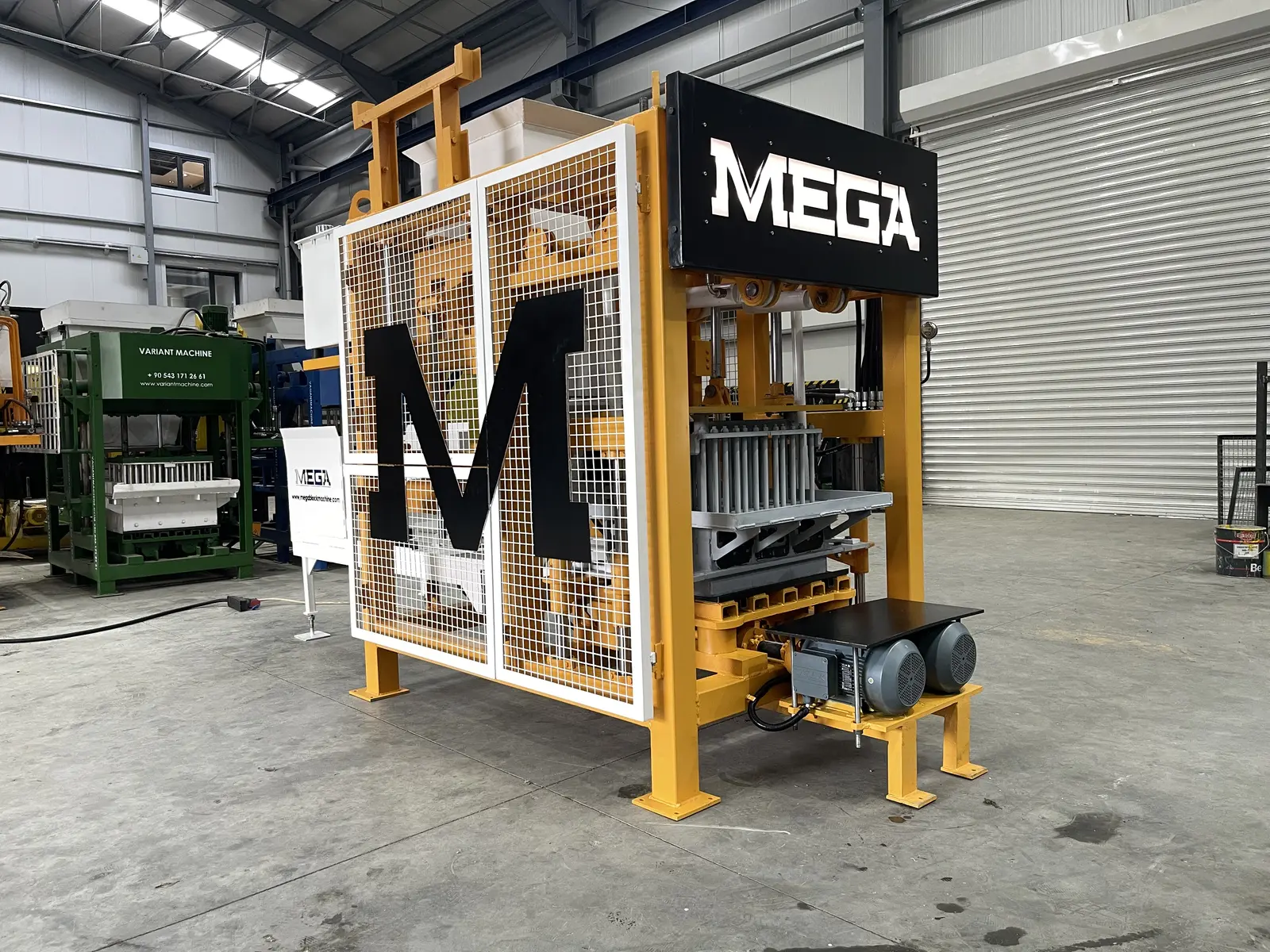 MEGA block machine side view for maintenance planning