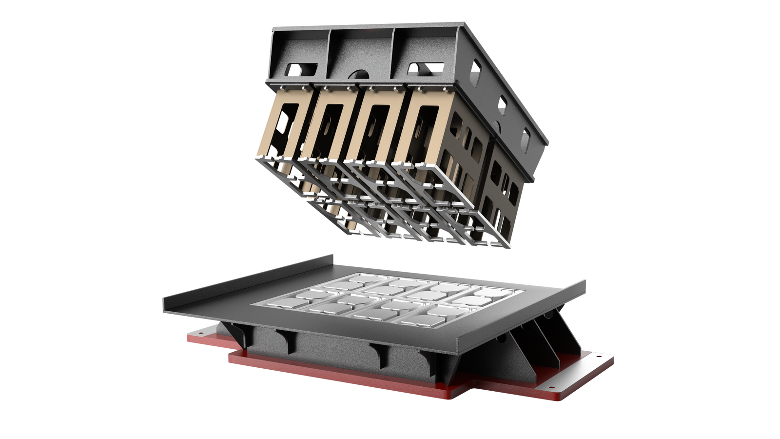 Hollow block mould for startup concrete block production