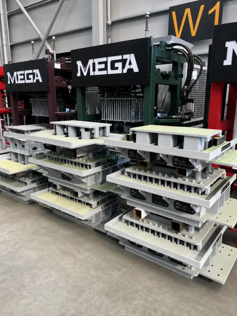 MEGA MPR 3.1 machines and mould systems in factory